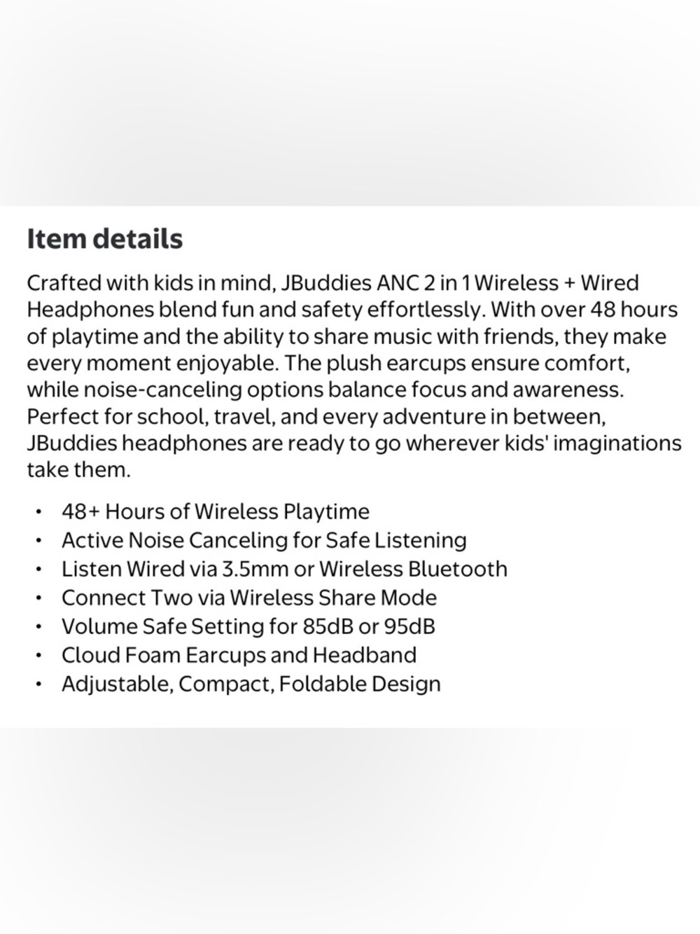JLab JBuddies ANC Kids Over-Ear Headphones - Blue and Red - Picture 9 of 11